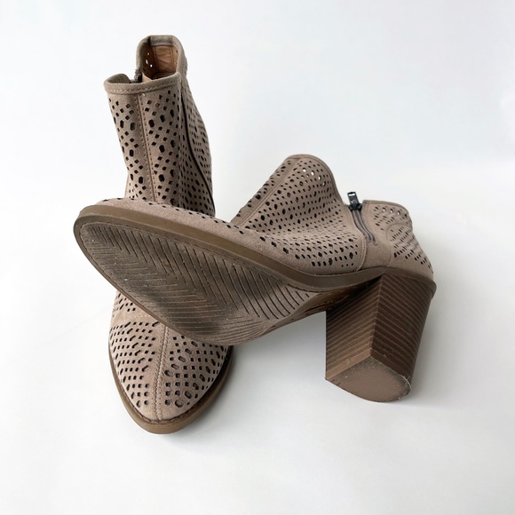 ESPIRIT Tan Kay Suede Perforated Ankle Boots, Sz 9 - Picture 8 of 8